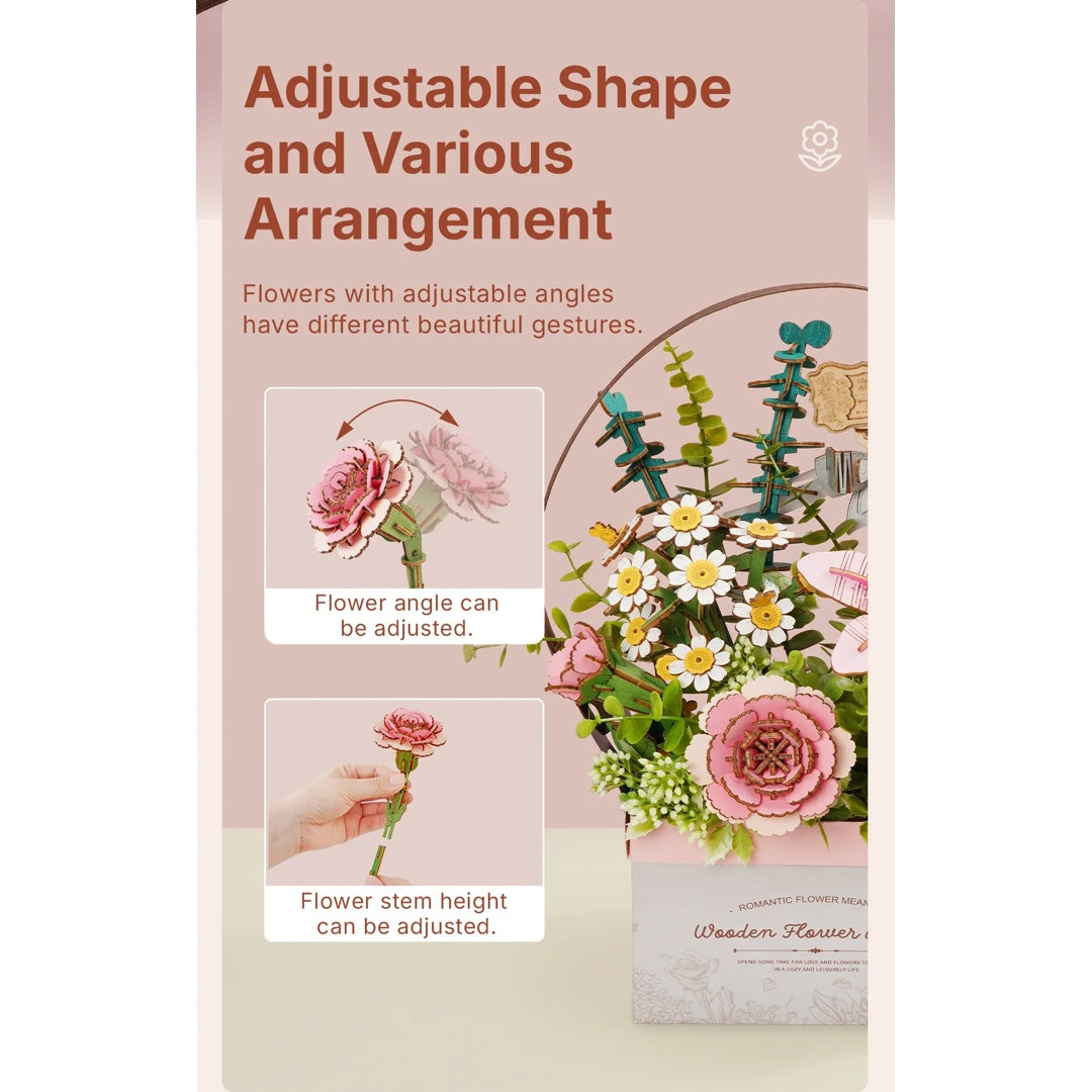 Wooden Flower Basket - Rowood DIY 3D Puzzle