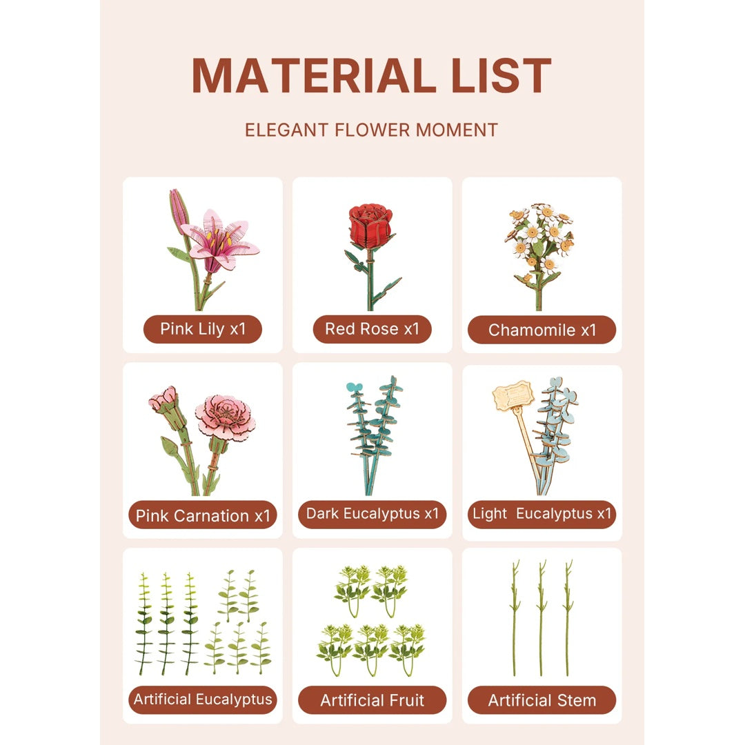 Wooden Flower Basket - Rowood DIY 3D Puzzle