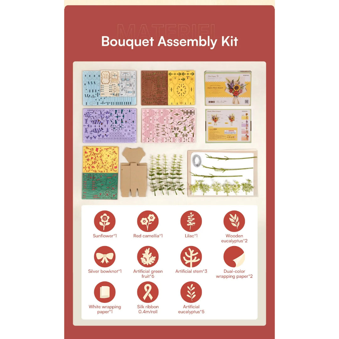 Wooden Flower Bouquet - Rowood DIY 3D Puzzle