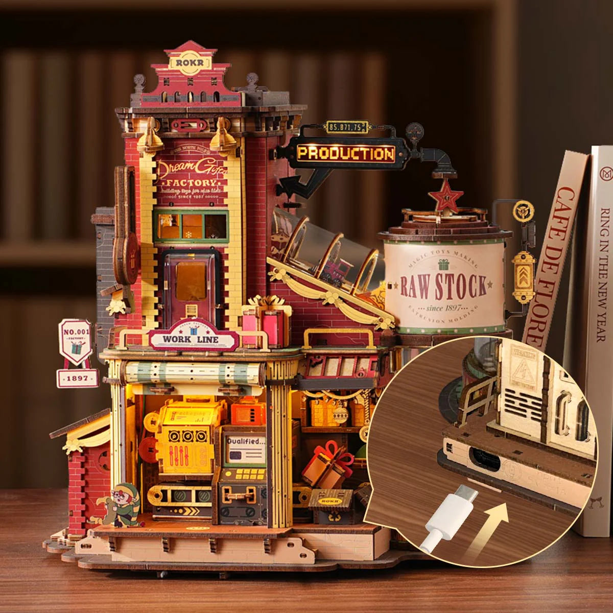 Christmas Dream Gift Factory - ROKR Wooden Music Box