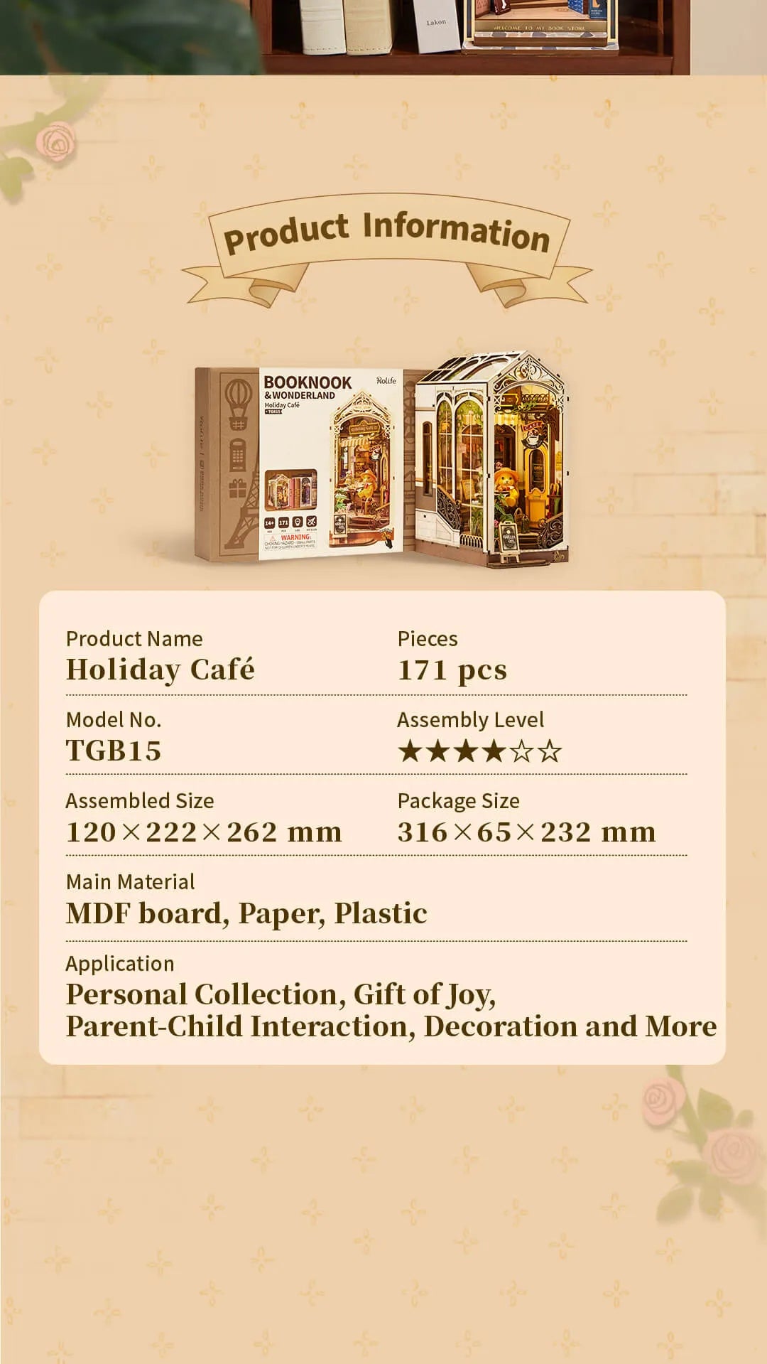 Holiday Cafe - Rolife DIY Book Nook