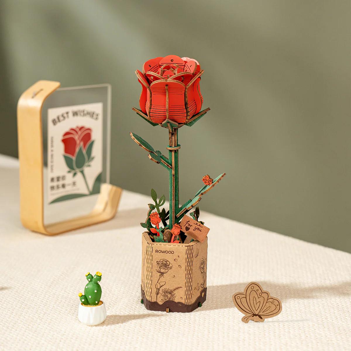 Red Rose - Rowood DIY Wooden Flower