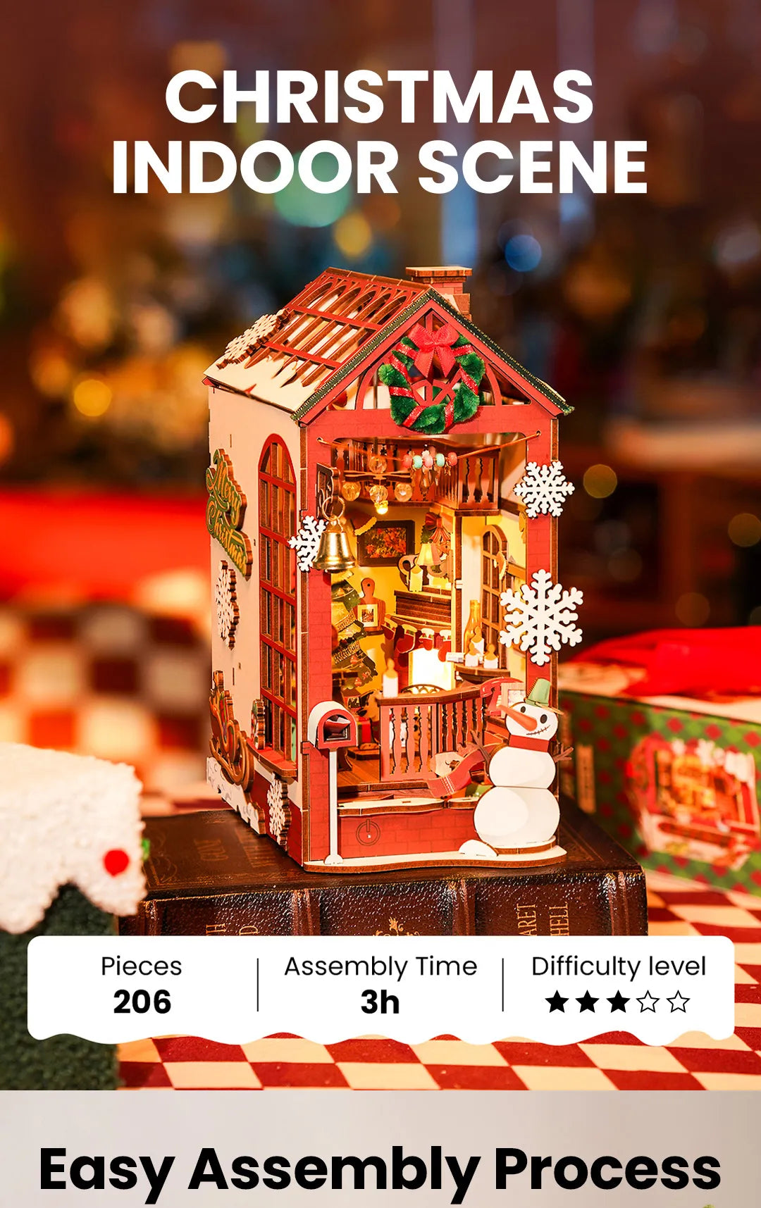 Christmas Indoor Scene - Rolife DIY Book Nook