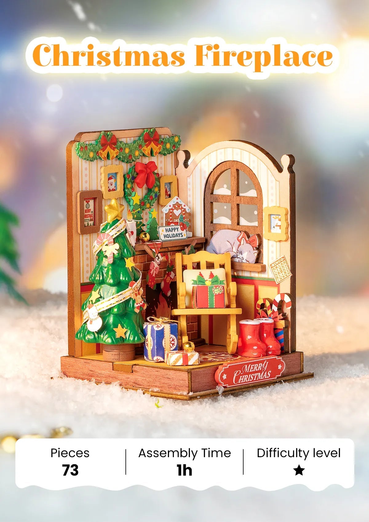 Christmas Fireplace - Rolife DIY Miniature House