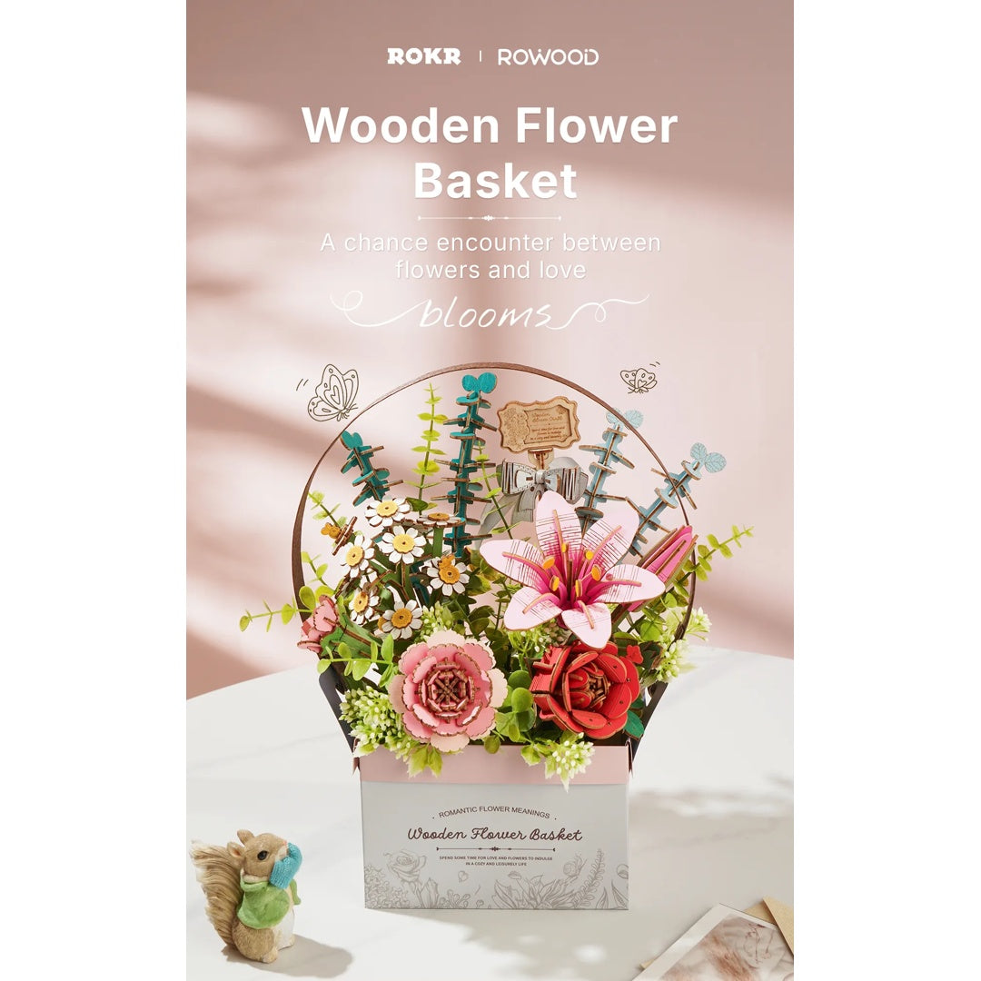 Wooden Flower Basket - Rowood DIY 3D Puzzle