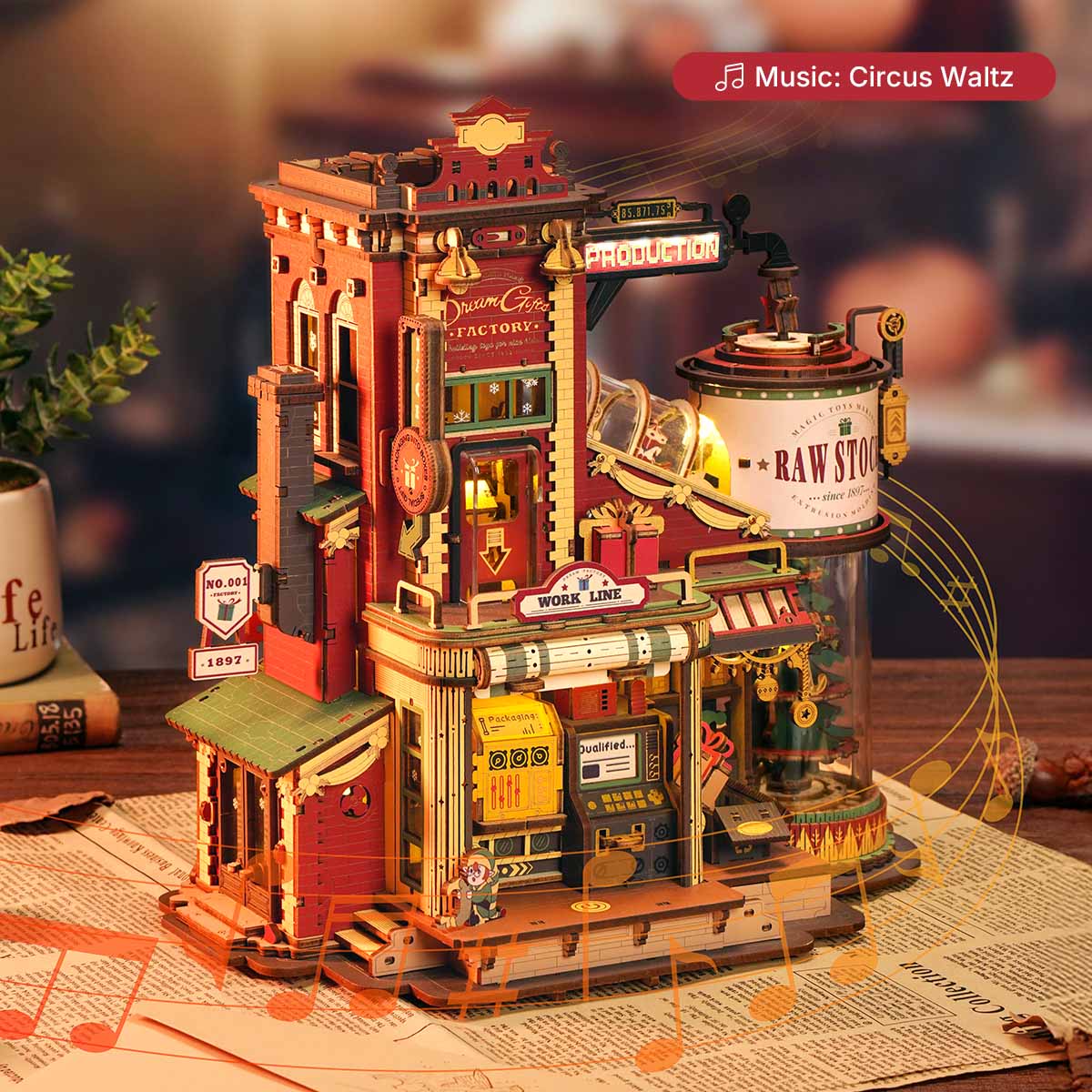 Christmas Dream Gift Factory - ROKR Wooden Music Box