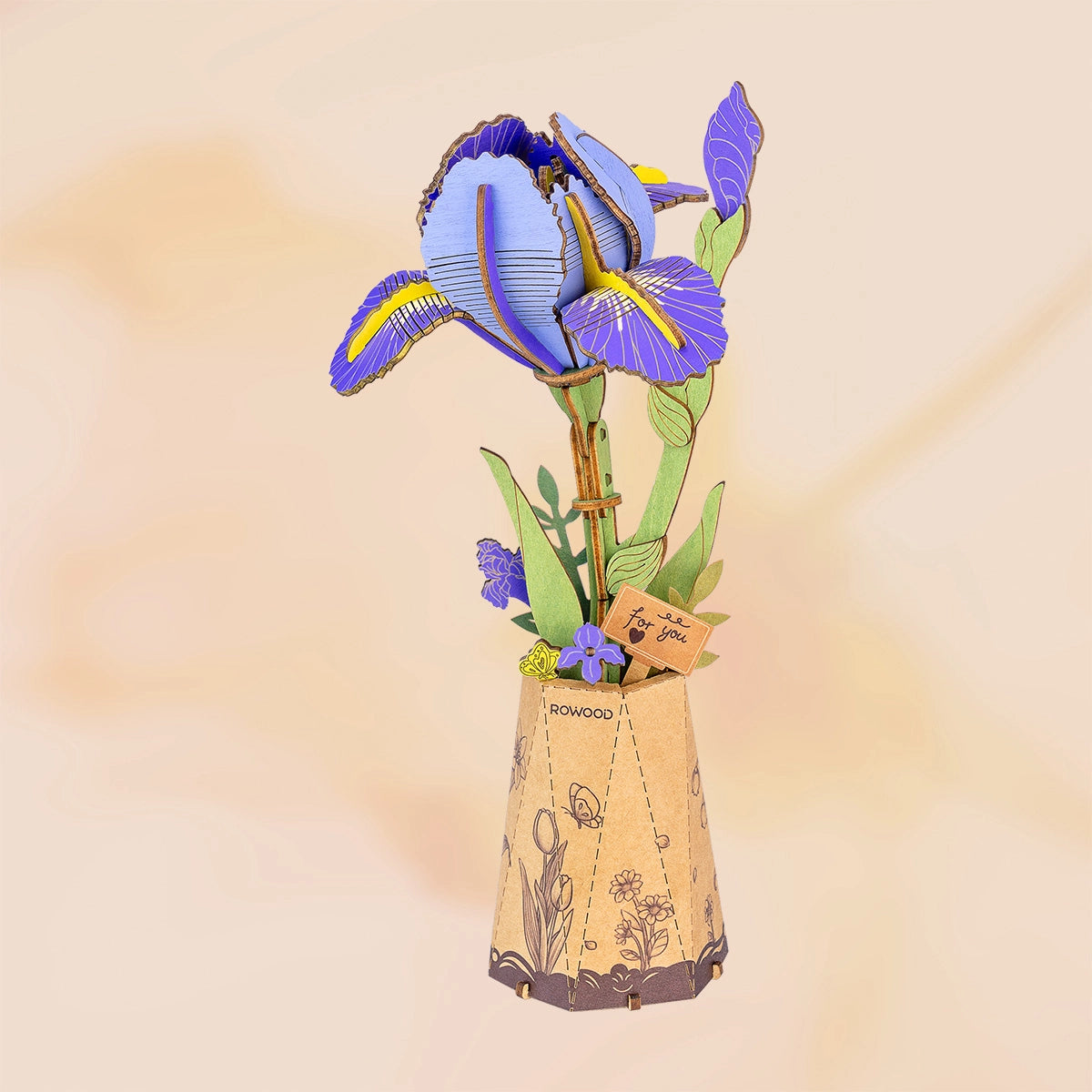Purple Iris - Rowood DIY Wooden Flower