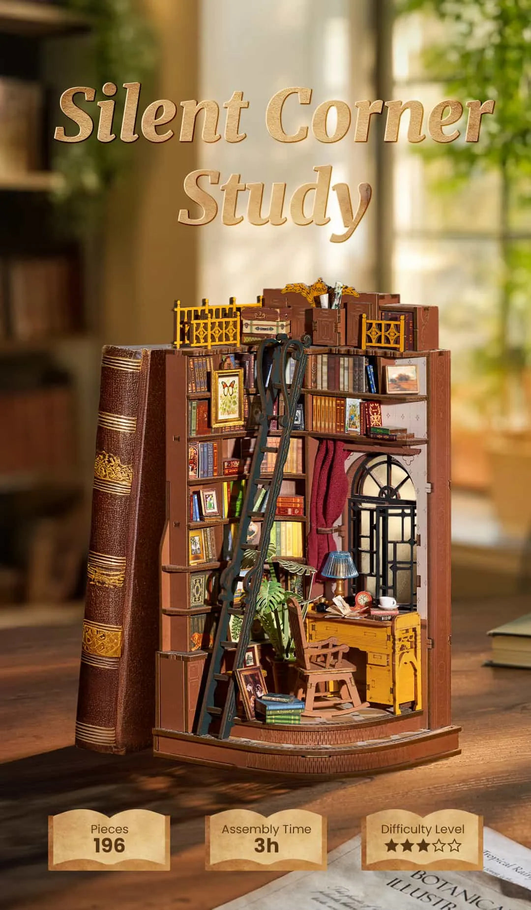 Silent Corner Study - Rolife DIY Book Nook