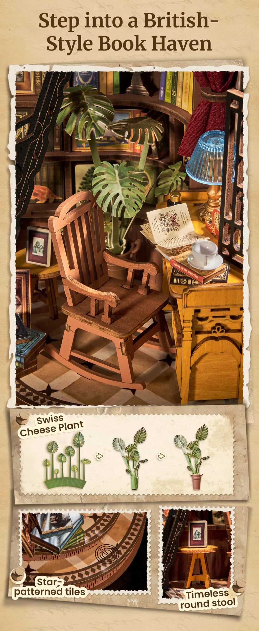 Silent Corner Study - Rolife DIY Book Nook